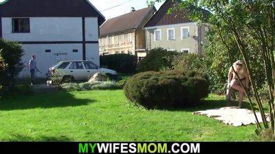 Cheating GF caught by stepmom and husband outdoors and punished for her sins - sexu.com