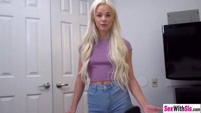Teen Stepsister Gives A Hot Handjob To Her Stepbrother - videomanysex.com