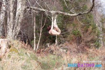 Self-bondage In The Woods Gone Wrong - hclips.com
