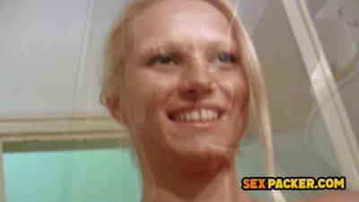 Naughty Blonde Ukrainian Slut Loves Hot CUM shower! - txxx.com - Ukraine
