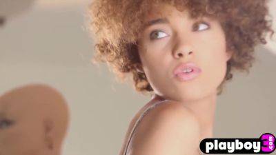 Curly Black Model Shows Her Sexy Body After Striptease - upornia.com