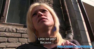 Blonde hottie takes stranger's big cock in underground car park for cash - sexu.com