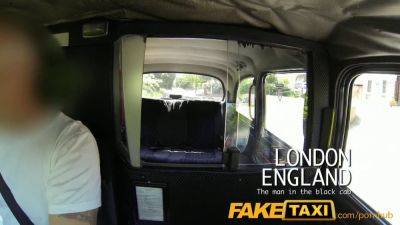 Watch Rio Lee's massive tits get licked before taking a hardcore ride on fake taxi - sexu.com - Britain