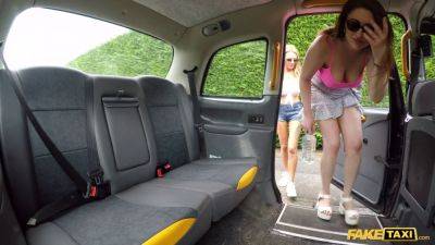 Princess Paris and Stacy Seran take turns on a fake taxi ride with a hot MILF - sexu.com - Britain