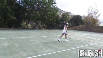 Watch this amateur Latina's tennis lesson POV-style with a hot blowjob and ass play - sexu.com