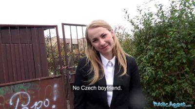 Russian blonde babe in tights gets brutally fucked at roadside - sexu.com - Russia
