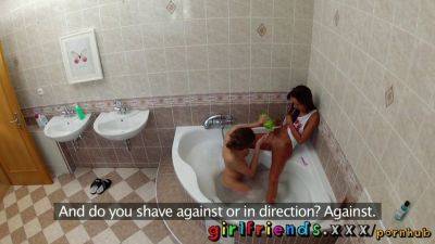 Eufrat and her girlfriend share a steamy shower before wild lesbian sex - sexu.com - Czech Republic