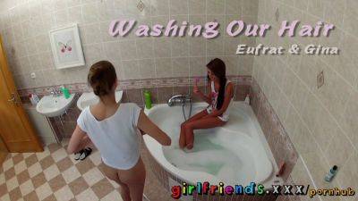 Eufrat and her girlfriend share a steamy shower before wild lesbian sex - sexu.com - Czech Republic