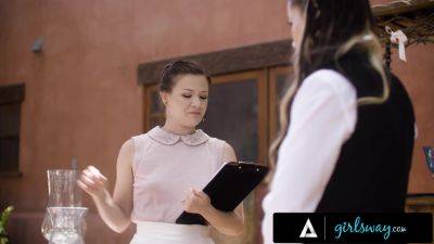 GIRLSWAY - Asian Babe Aria Lee Fakes Being A Caterer To Confront Bride-To-Be Bestie Alexia Anders! - txxx.com