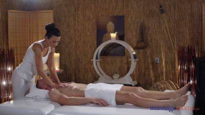 Shalina Devine gets a steamy oily massage from a hung Romanian stud - sexu.com - Romania