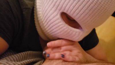 Wife Sucks Cock While Wearing White Mask - hclips.com
