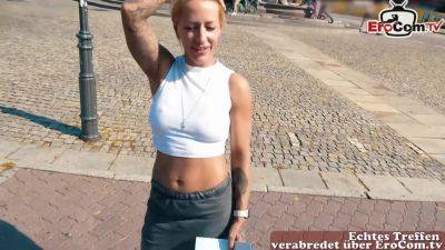 German blonde tattoo fitness slut picked up on street - hotmovs.com - Germany