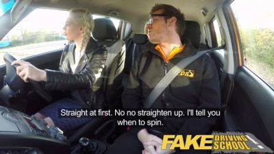 Carly Rae - British blonde Carly Rae gets a deep creampie in fake driving school - sexu.com - Britain