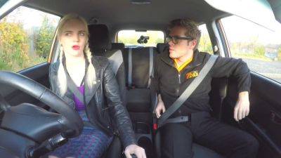 Ryan Ryder - Azura alii's hot driving skills are on display in Fake Driving School - POV car sex with a small-titted redhead - sexu.com - Britain