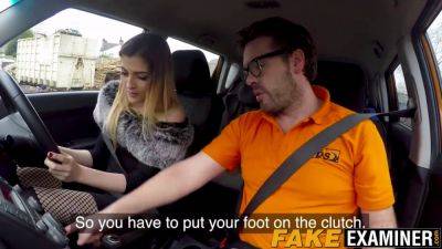 Rhiannon Ryder - Rhiannon Ryder's driving test is a total stress-out with her horny British mouth - sexu.com - Britain