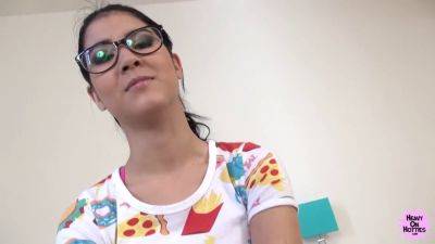 Lady - Lady Dee, the cute teen in glasses, gives the best BJ like a slut - sexu.com