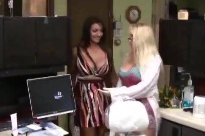 Blonde And Brunette Share His Big Cock - hotmovs.com