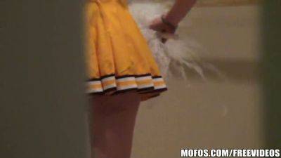 Cheerleader Holly flaunts her hot body in uniform & gives a sloppy BJ - sexu.com