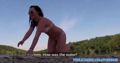 Bikini babe with huge tits gets pounded on the lake in POV reality video - sexu.com