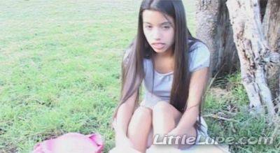 Latina teen lupe solo fingering her pussy outdoors - txxx.com