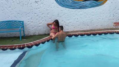 At Home - The Neighbor Leaves Her Husband At Home To Fuck The First See In The Pool - upornia.com