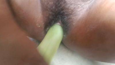 Whole Cucumber In My Dark Pussy . Taking A Huge Cucumber In My Pussy . Fucking With Cucumber . Painful Sex Video - desi-porntube.com - India