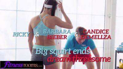 Barbara Bieber - Candice Demellza & Barbara Bieber in hot gym threesome with squirting MFFs - sexu.com - Czech Republic - Romania