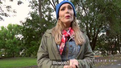 Hot Blonde Gets Jizz Pov Outdoor - hclips.com