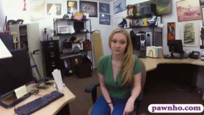 Blonde Babe Railed By Pervert Pawn Man In His Office - hclips.com
