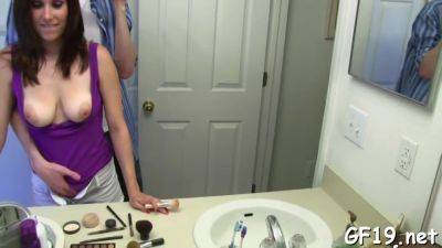 Teen Gets Creamed All Over - hclips.com