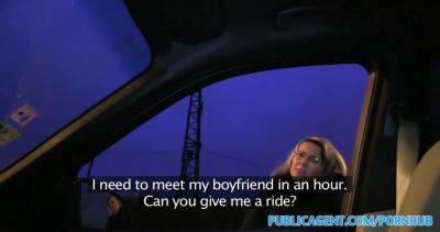 Hitchhiker gets fucked and creampied in a car by a stranger for cash - sexu.com