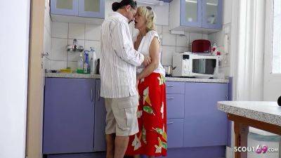 German Old Granny Erika 73 Seduce To Fuck In Kitchen By Young Guy - videomanysex.com - Germany