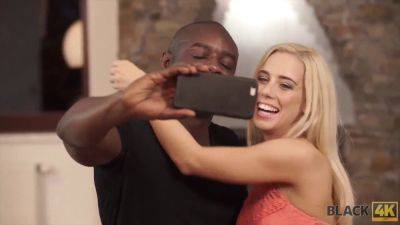 Ebony Interracial - Katrin Wolf's selfie of a huge black cock in action - sexu.com