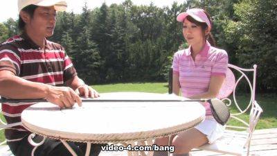 Japanese babe sucks her golf partners dick and balls while on the course - BANG - hotmovs.com - Japan