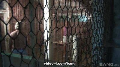 Kate sucks cock through the bars of her cage like a naughty slut - BANG - hotmovs.com