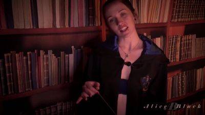 Alice Black In Sneaky Jerk Off Instructions In The Library From Ravenclaw Classmate Halloween With - hclips.com