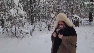 Hard Fuck In The Snowy Woods - Steam Coming Out Of Her Pussy Along With Cum - hotmovs.com