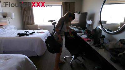 Stranded traveler finds herself in hotel sucking on a BBC - hotmovs.com
