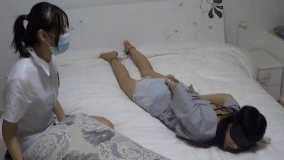 Two Skinny Asian Girls Play With Handcuffs On The Bed - hclips.com