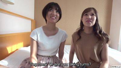 Playing private parts show and tell with two Japanese wives - txxx.com - Japan
