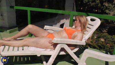 Celine H.: A Mature Blonde Pleasuring Herself Under the Sun - porntry.com