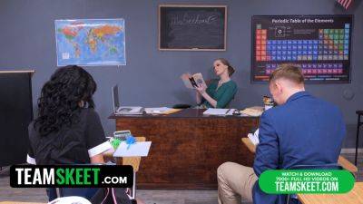 Erin Everheart - Erin Everheart and Bailey Blaze get caught sexting while taking the test - sexu.com