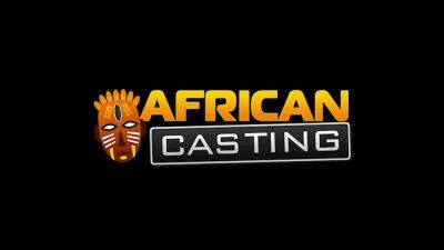 African Casting - Pretty Black Babe Face Fucked By Big Dick Producer - hotmovs.com