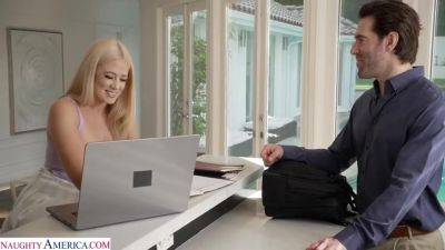 River Lynn - River Lynn- Blonde Co-ed Gets A Taste Of Cock From Her - videooxxx.com