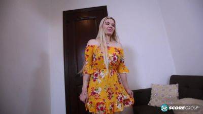 Blonde Angelica Looks Amazing In Her Yellow Sundress. She Looks Even Better Spread, Fucked And Facialed. - hotmovs.com