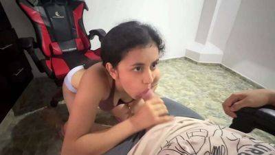 Sexy Latina Babe Sucks Big Cock - porntry.com