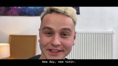 VIP4K. Blonde Russian tutor canceled the lecture and fucked 2 students at once - hotmovs.com - Russia