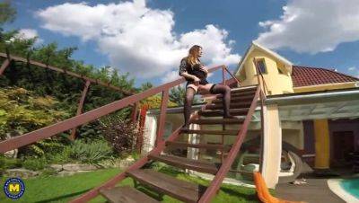 Mature wifey Anais taking a pee outside - xxxfiles.com