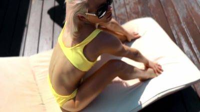 Zazie Skymm - Zazie Skymm In Yellow Swimsuit Blonde Perfection - videomanysex.com