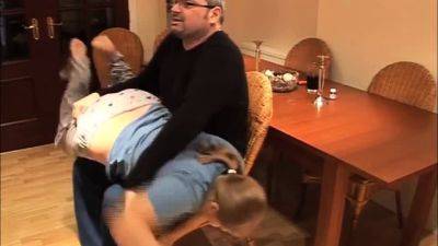 hard spanking of stepdaughter's fat ass - drtuber.com